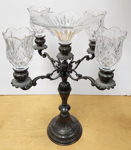 Vintage pewter epergne - pewter,