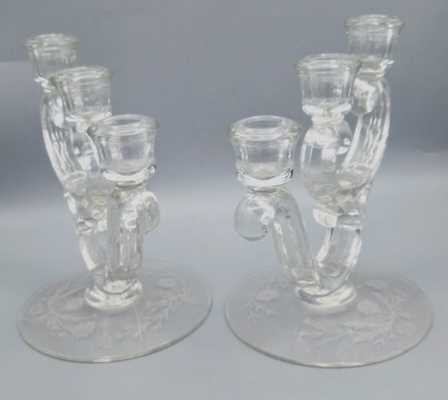 Pair etched glass arm - pair/etched,